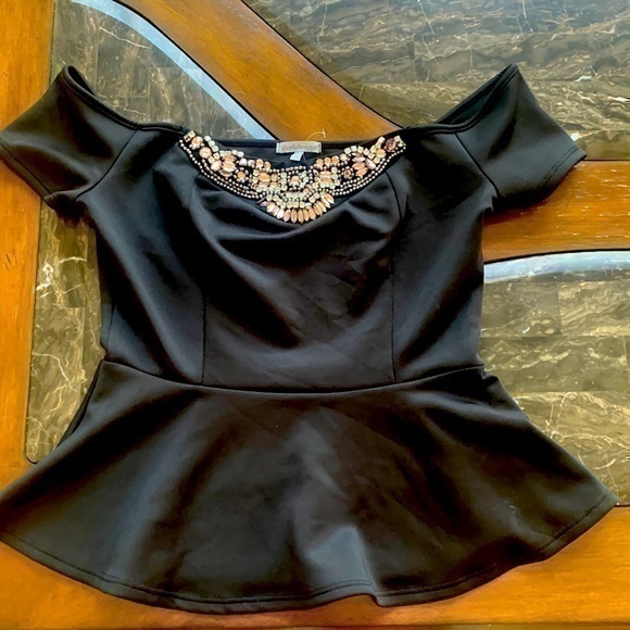 Peplum Rhinestone Top - Picture 1 of 4